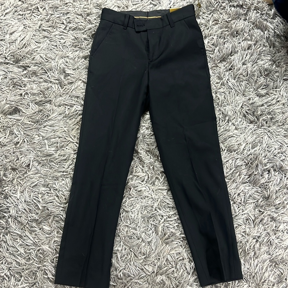 Boys black dress pants formal wear size 10 slim flat front Gold label